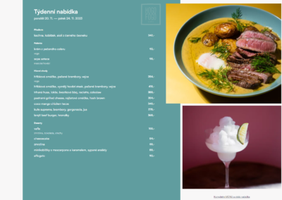Týdenní menu na webu pro restaurace