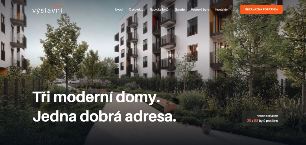 novavystaveni.cz - webové stránky pro developerský projekt